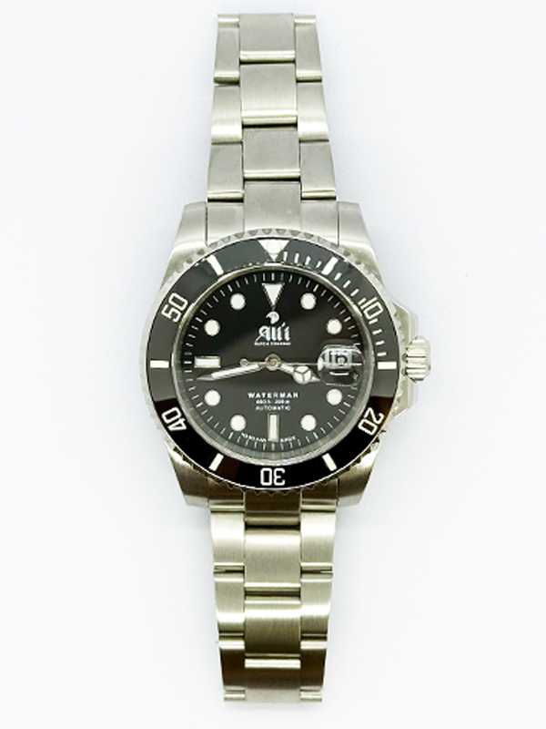Waterman 41MM Black Dial Black Bezel Sports Watch
