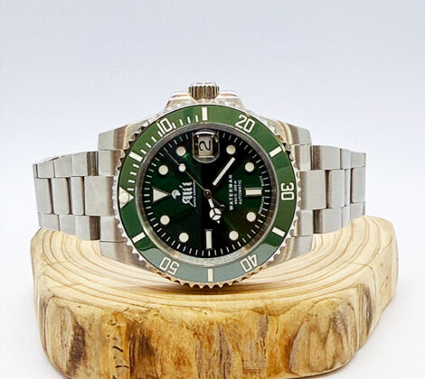 Waterman 41MM Green Dial Green Bezel Sports Watch