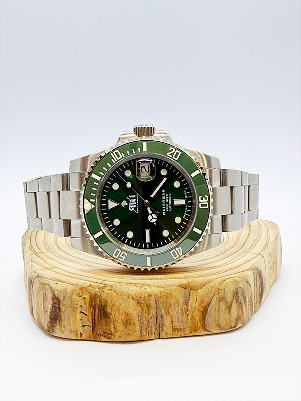 Waterman 41MM Green Dial Green Bezel Sports Watch