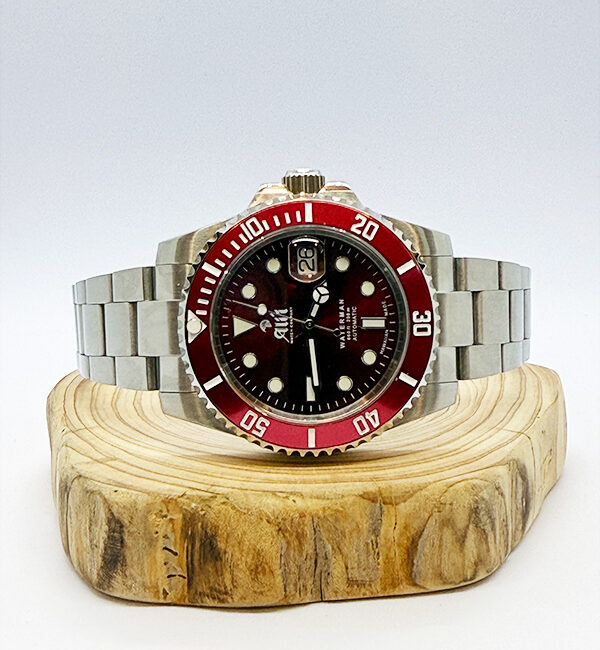 Waterman 41MM Red Dial Red Bezel Sports Watch